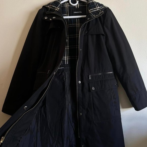 Size Med London Fog Hooded Thermolite Coat - Picture 6 of 9